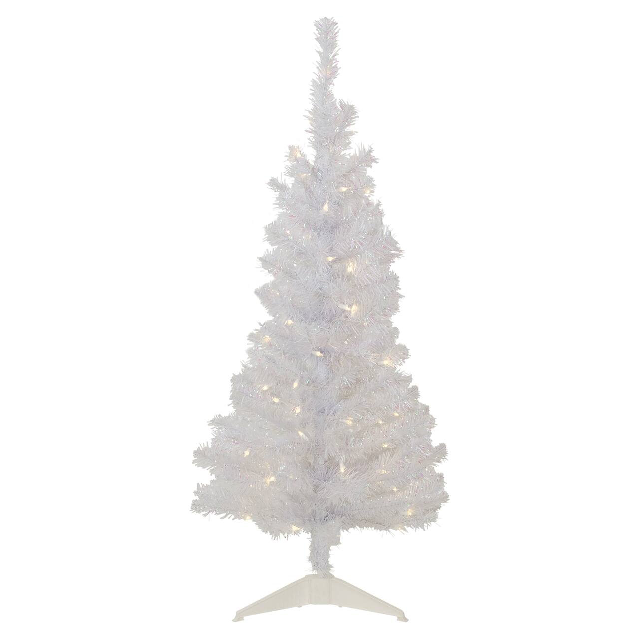 4ft. Pre-Lit White Rockport Pine Artificial Christmas Tree, Clear Lights